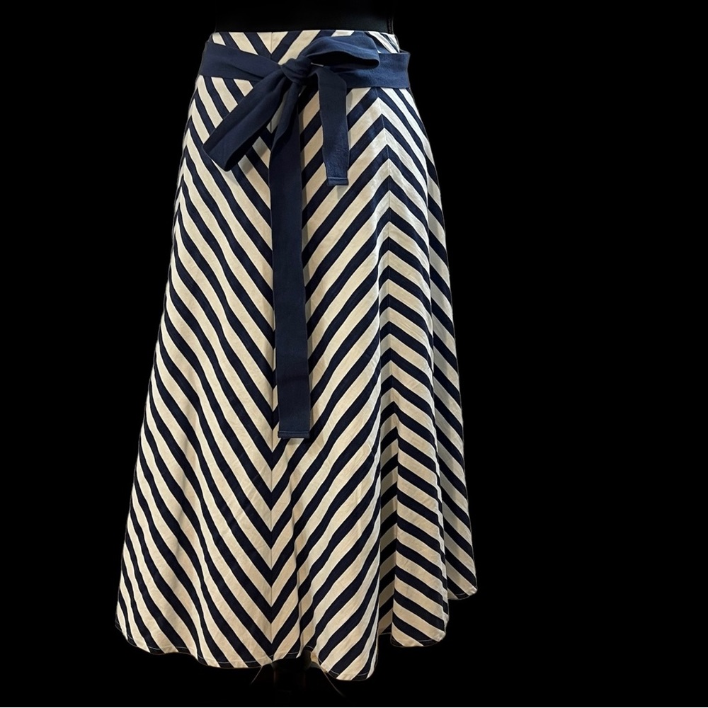 Jones New York Cotton A-Line Midi Skirt